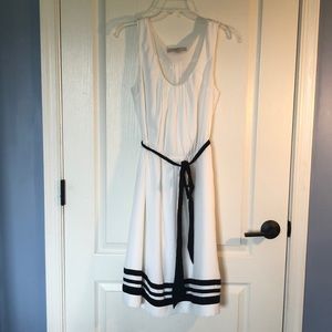 Loft ivory & black dress